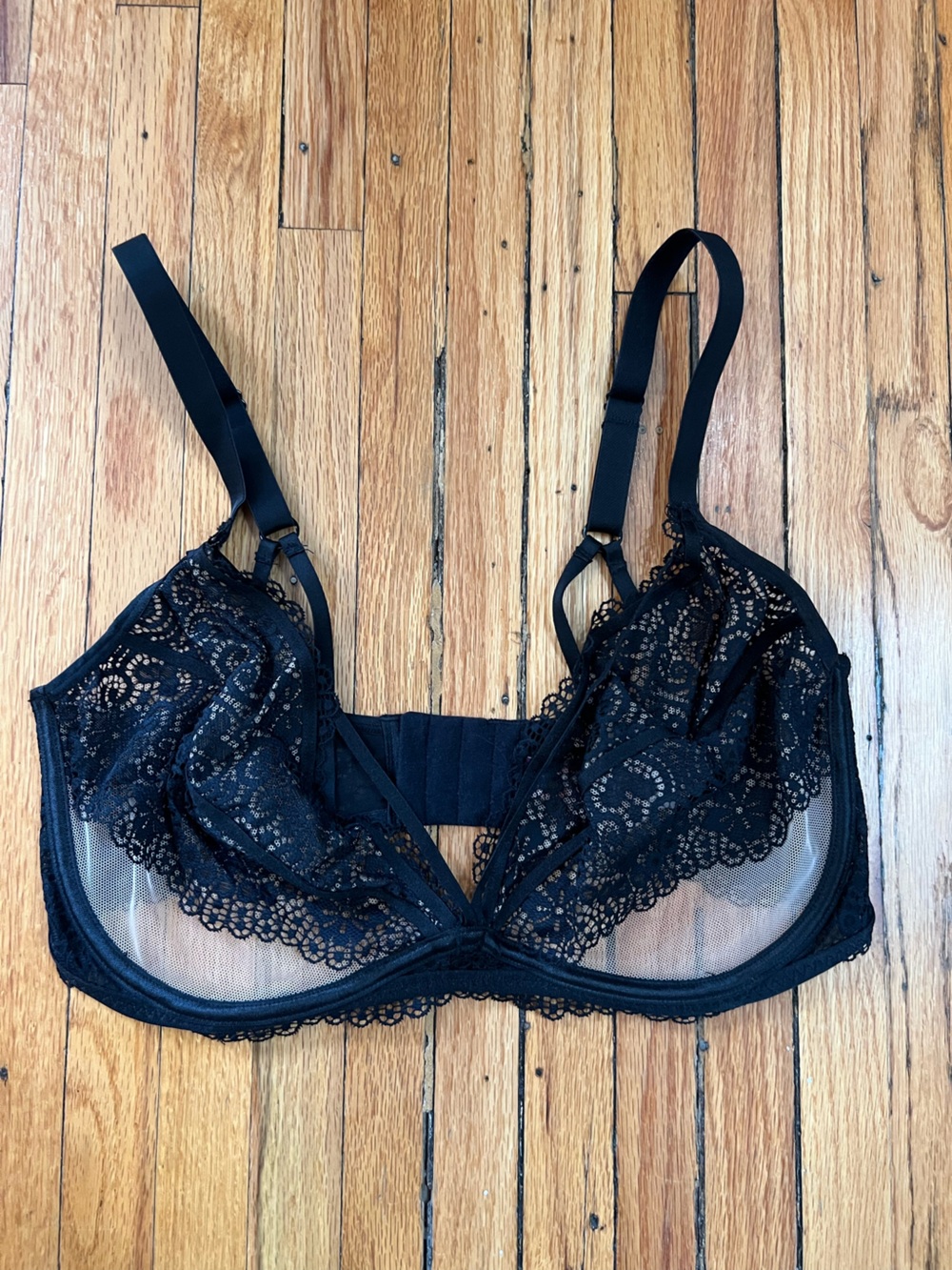 Adore Me Black Lace Underwire Bralette